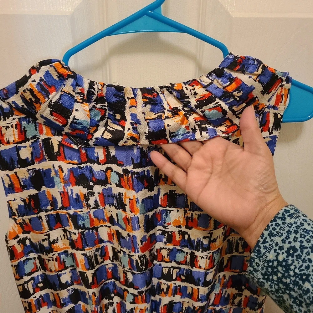KATE SPADE Multicolored Brush Stroke Print Sleeveless 100%‎ Silk Dress - Size 6